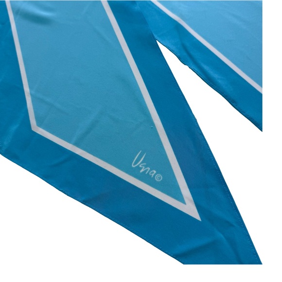 Vintage Vera Neumann 100% Silk Scarf Blue - Picture 5 of 8